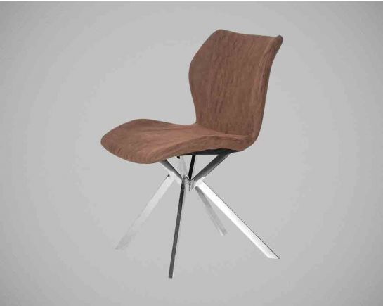 Adalira Leatherette Stainless Steel Dining Chair