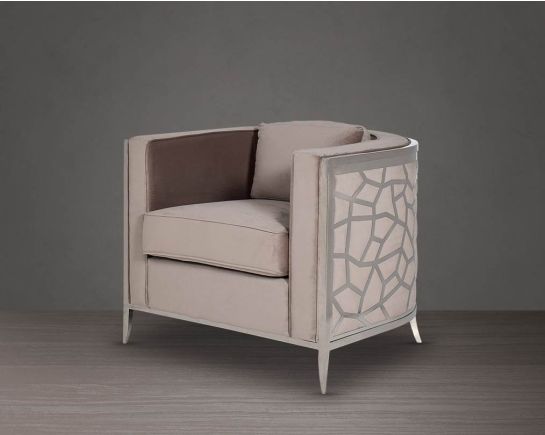 Anarosa Fabric Stainless Steel Leisure Chair