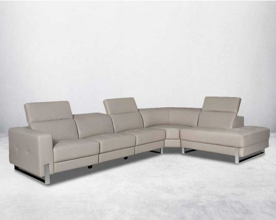 Raimond Leather Sectional Sofa - Right Chaise
