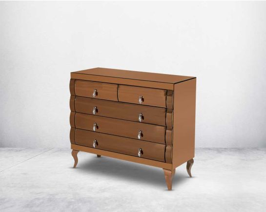 Eveta Rose Gold Chest Of Drawers