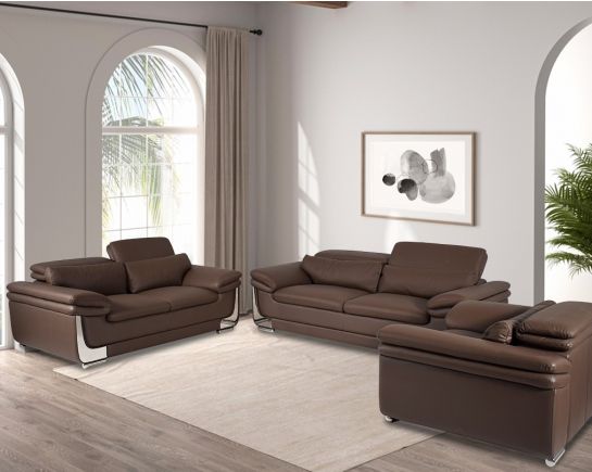 Utah Leather Sofa Set