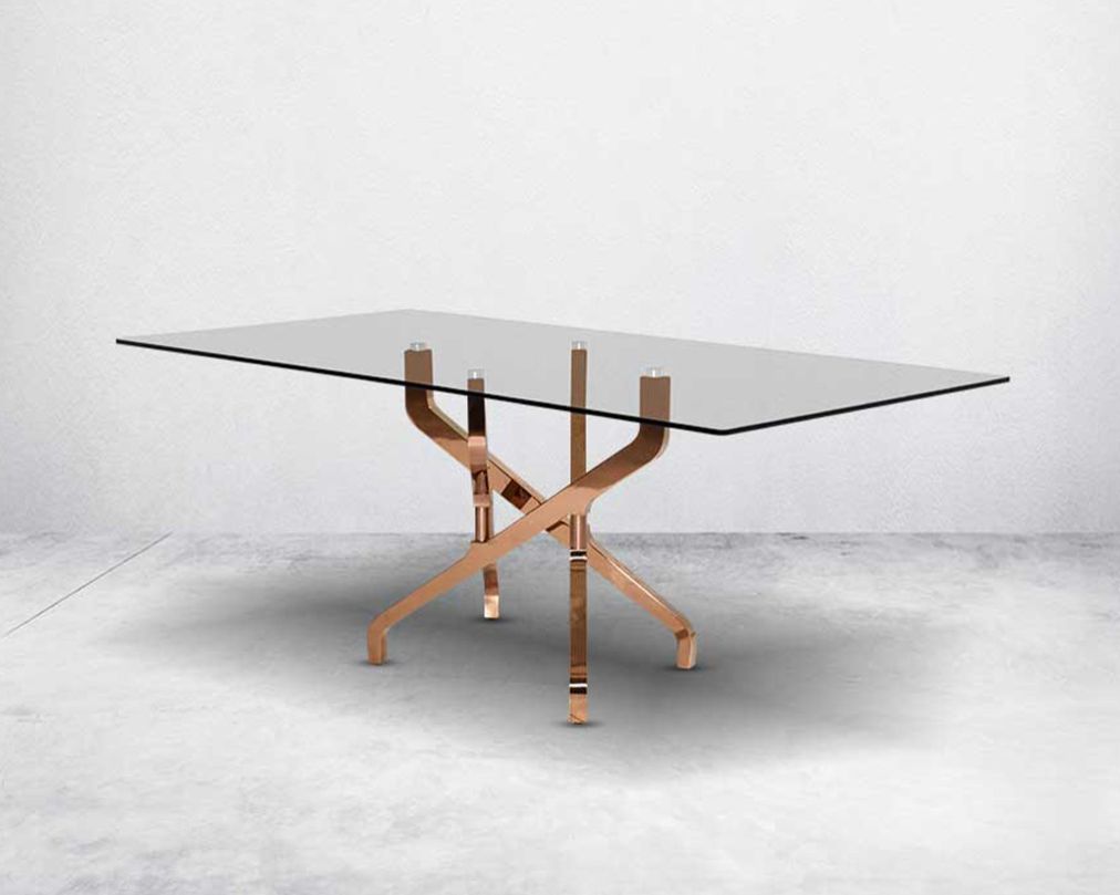 Arlo 6 Seater Rose Gold Dining Table
