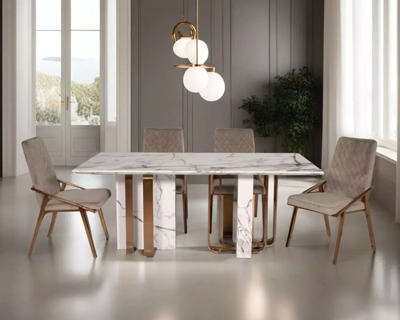 Selena Seater Marble Dining Table Elegant Dining Furniture