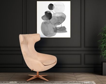 Leisure chair with armrest upholstered in fabric and high polished rose gold plated stainless steel base with wall decor  swivel