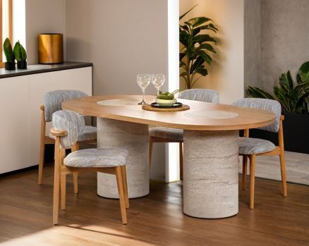 Mavia 6 Seater Dining Table With Asya Dining Chair