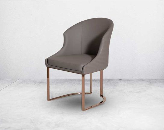 Kyle Leatherette Rose Gold Dining chair