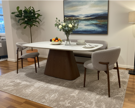 Miro 6 Seater Marble Dining Table