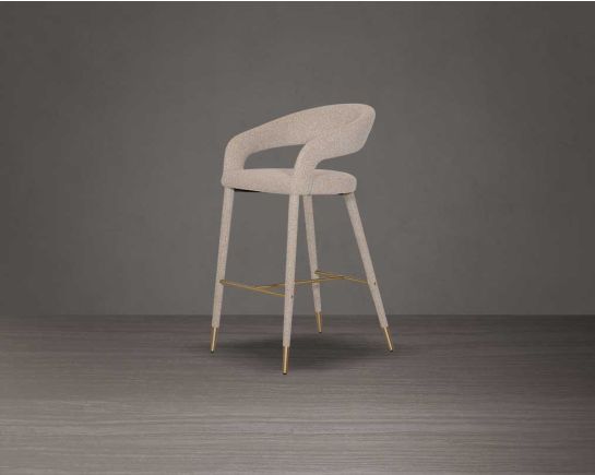 Aria Fabric Gold Bar Stool
