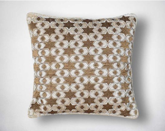 Cotton embroidered cushion.