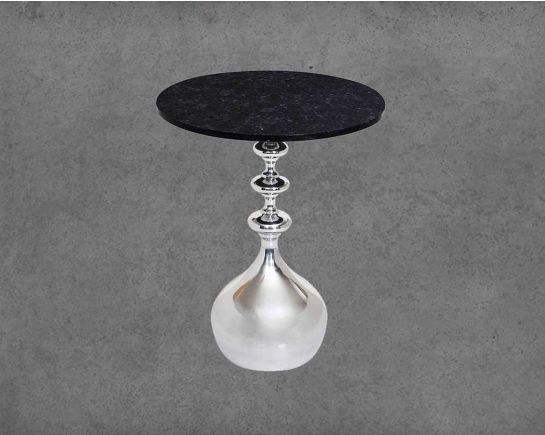 Jemsa Round Silver End Table