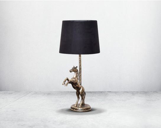 This Stunning table lamp with horse motif is an embodiment of artful glamour.