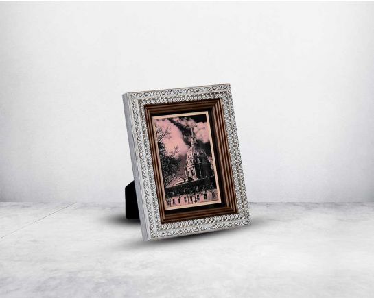 Photo frame in wood with stone embellished decorative frame in modern classic design. large